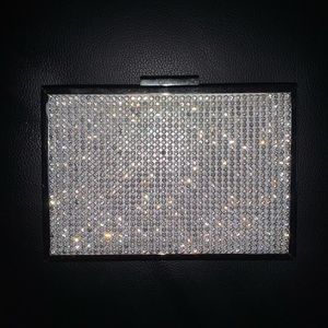 Silver Diamanté Box Clutch